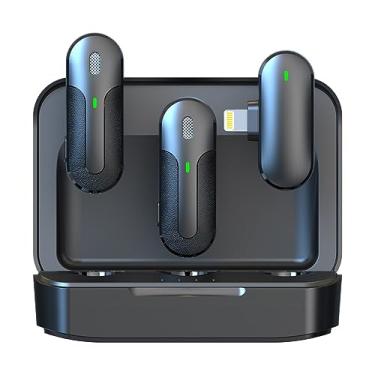 Imagem de Microfone de Lapela M8-2L 2.4Ghz Dispositivos Ios Design Compacto Plug and Play Ideal para Transmissão ao Vivo Entrevistas Vlog Som Hd MPOWER