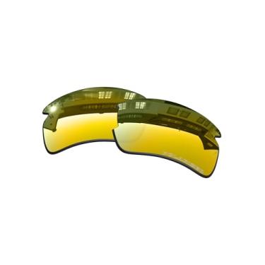 Imagem de OOWLIT Lentes de óculos de sol de substituição para Oakley Flak 2.0 XL polarizadas (douradas, espelhadas douradas)