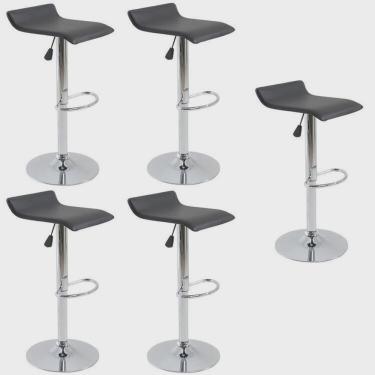 Imagem de Kit com 5 Banquetas Alta Giratória com Altura Regulável Recouro Belo Horizonte