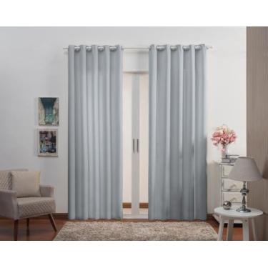 Imagem de Cortina Oxford Tecido 3,00x2,30 sala/quarto-Cinza - Filomena