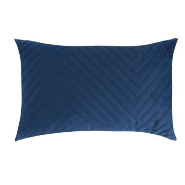 Imagem de Almofada em Veludo Zig Zag Marinho - Westwing Collection, Azul