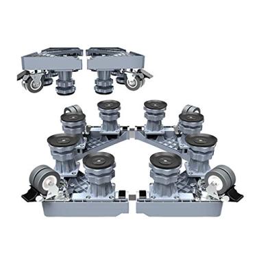 Imagem de Ajustável para móveis, carrinho de rodinhas resistente com 4 rodízios de bloqueio, plataforma universal para lavadora e secadora (Cor: Cinza, Tamanho: 8 pernas)