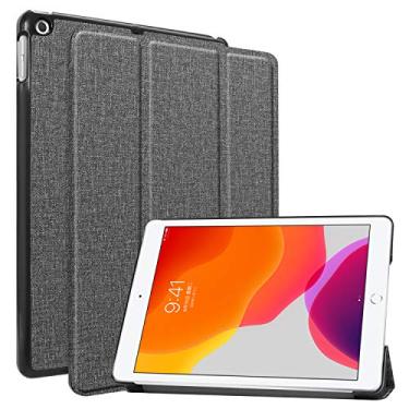 Imagem de Gylint Capa para iPad 10.2 8ª geração (2020)/7ª geração (2019), capa inteligente com três dobras, suporte fino, leve, com hibernar/despertar automático, cinza caubói