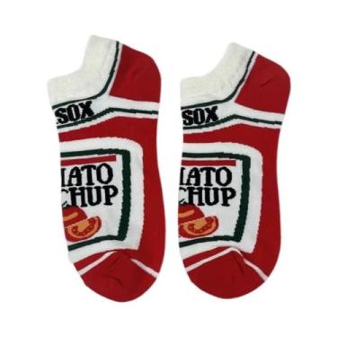 Imagem de Meias Unissex Divertidas De Ketchup De Tomate E Batata Frita, Estilo A
