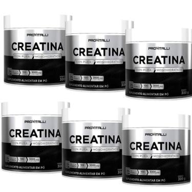 Imagem de 06 Unid Creatina Monohidratada 100% Pura 300g ProVitalli - Creatine Im