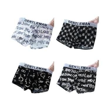 Imagem de Cuecas Boxer Masculinas De Seda Gelada 4 Peças Respiráveis E Frescas, 