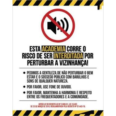 Imagem de Kit 10 Placas De Academia Não Faça Barulho 27X35 - Sinalizo