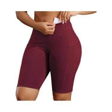 Imagem de Shorts De Treino Femininos De Cor Sólida Com Efeito Levanta Bumbum, 3 