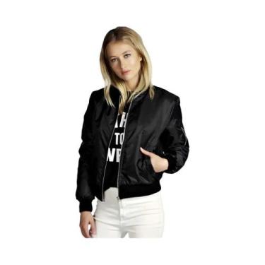 Imagem de Jaqueta Bomber Vintage Feminina Com Gola O, Moda De Rua Para O Outono,