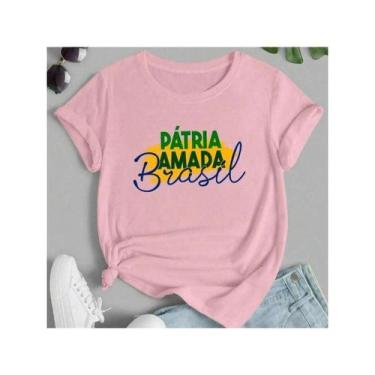 Imagem de Camiseta Feminina Casual Pátria T Shirt Malha Leve em Algodão Estilosa