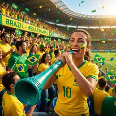 Imagem de Corneta Cornetinha Vuvuzela 60cm Brasil Copa Do Mundo 2026 - Novo Sopr