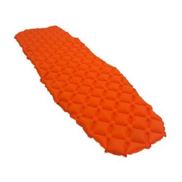 Imagem de Colchonete Inflável Colchão Laranja Orok Azteq Portátil Acampamento Tr