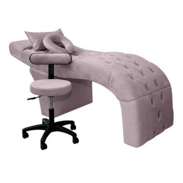 Imagem de Maca Estética Bela E Mocho Para Extensão De Cílios Veludo Cor:Rose Env