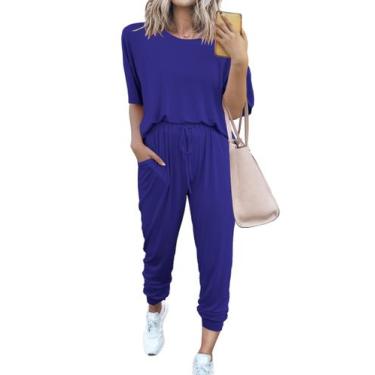 Imagem de Conjunto de Agasalho PRETTYGARDEN 2 Peças Azul Jogger XXL