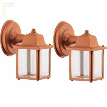 Imagem de 2 Arandela Vintage Externa Cobre Industrial Jardim Acl97 - Acende a Lu