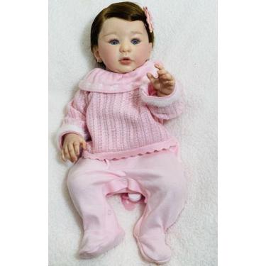 Imagem de Bebê Reborn Giovana Realista Fio a Fio, 50cm, Corpo Vinil Inteiro Toma