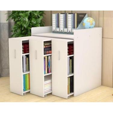Imagem de Armário De Escritório Com 3 Gavetas 100% Mdf (Livros Estante Organizad