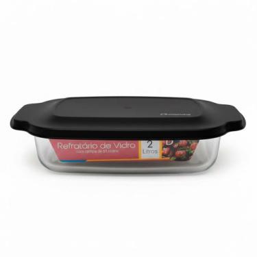 Imagem de Refratário De Vidro Com Tampa De Silicone 2L Sortido Belovidro