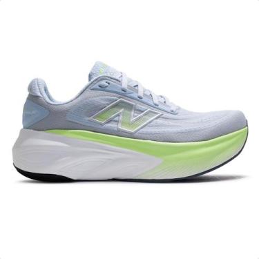 Imagem de Tênis New Balance More V6 Feminino, 36, Azul claro, Verde
