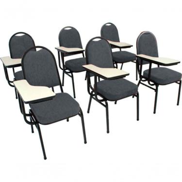 Imagem de Kit Com 6 Cadeiras Para Auditórios Linha Hotel Cinza