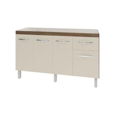 Imagem de Balcão Cozinha Armário Gabiente Pia De 140 Cm Com 4 Portas E 1 Gavetas