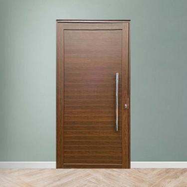 Imagem de Porta Pivotante com Puxador Linha Roma Amadeirada 210x120 Lado Direito