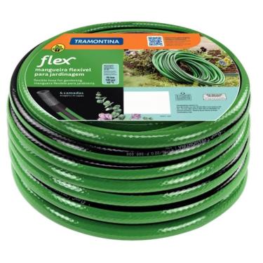 Imagem de Mangueira de Jardim Tramontina 50m 4 Camadas PVC Resistente Flexível Limpeza Irrigação...