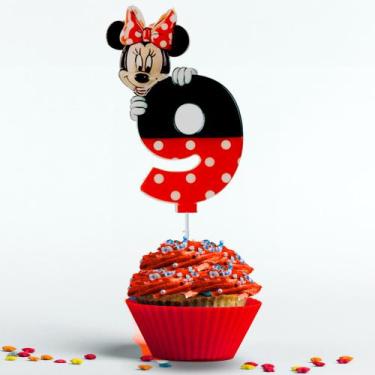 Imagem de Vela Número 9 Festa Minnie Mouse decoração aniversário - SILVER PLASTC
