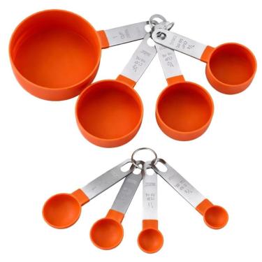 Imagem de Conjunto Xícaras e Colheres Medidoras Polipropileno com Anel Inox para Cozinha Baker's Secret The Secret
