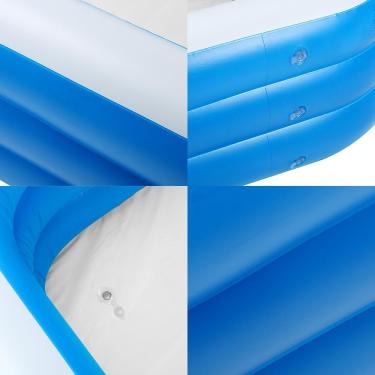 Imagem de Piscina Inflável Retangular 21031 712L Pvc com Bomba Azul para Lazer em Família VG Plus