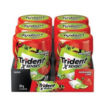 Imagem de Chiclete Trident XSenses Morango Lime sem Açúcar Garrafa 54g - Caixa c