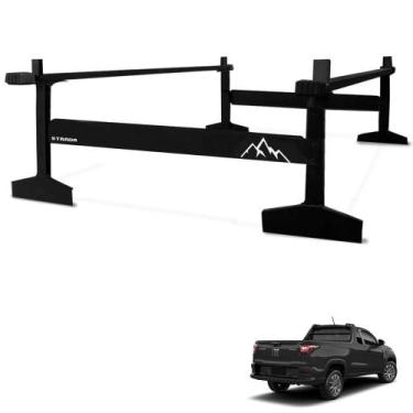 Imagem de Rack de Caçamba Alto Duplo Cargo Strada CS 2021 a 2026 Preto - Gtnox