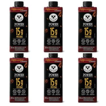 Imagem de Kit 6 Cappuccino 3 Corações Power 250ml Café Cacau Canela Sem Açúcar A