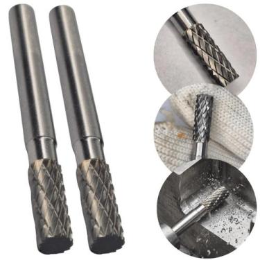Imagem de Kit 2 Lima Rotativa Cilíndrica 6mm Metal Duro Desbaste Ferro - Rocast