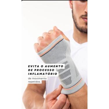 Imagem de N1 Sport Munhequeira Cinza P Knit 3D com Compressão Graduada Estabiliz