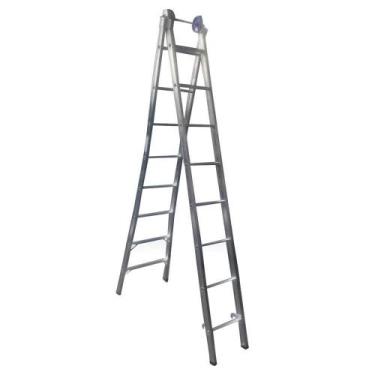 Imagem de Escada Extensiva Aluminio 4em1 4,45mt 2x8 Degraus Real EX08