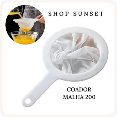 Imagem de Coador Malha 200 Filtrante Reutilizável Ideal para Leite Soja Iogurte 