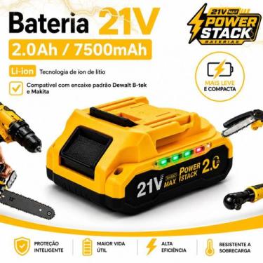 Imagem de Bateria Para Ferramenta 21V 7500mAh LiIon Compatível Com Dewalt Makita