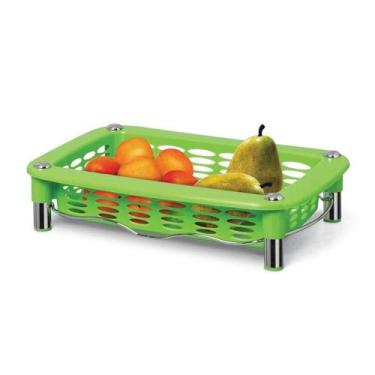 Imagem de Fruteira Organizador Retangular Cromo Colors - Niquelart