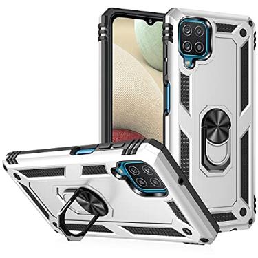 Imagem de Mobile phone accessories Para Samsung for Galaxy A12 5G TPU à prova de choque + capa protetora de PC com suporte giratório de 360 ​​graus phone case