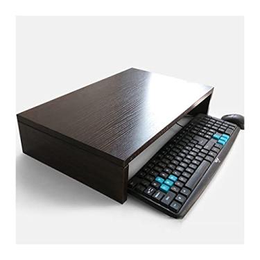 Imagem de Suporte de impressora Suporte de impressora Suporte de monitor Riser Prateleira de mesa de madeira para computador Laptop PC Impressora de laptop Armazenamento de teclado e multimídia Laptop Impressora Suporte de tela para mesa (Cor: C)