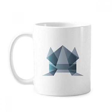 Imagem de Caneca Origami abstrata sapo forma geométrica cerâmica cerâmica xícara de café porcelana louça