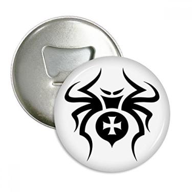Imagem de Ilustração de inseto preto com padrão de aranha abridor de garrafas ímã de geladeira emblema multifuncional