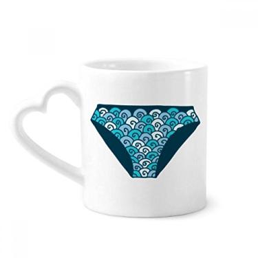 Imagem de Calção de banho azul ilustração padrão caneca café cerâmica copo de coração de vidro