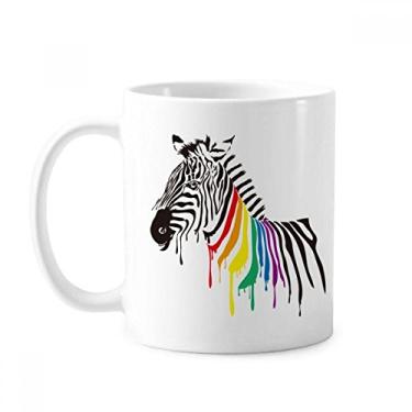 Imagem de Pinto LGBT Caneca com estampa colorida de arco-íris cerâmica xícara de café porcelana louça