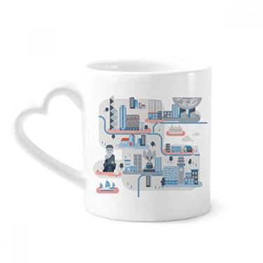Imagem de Caneca Hong Kong lugares famosos caneca café cerâmica copo de coração de vidro