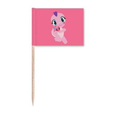 Imagem de Bandeira de palito de dente Dinosaur Kingdom Love You para decoração de festa
