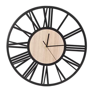 Imagem de Relógio de Parede Nórdica Design Moderno, Relógio de Parede Circular Grande Relógio de Parede Silencioso, Relógio de Parede Numeral Romano Decoração para Sala de Estar em Casa