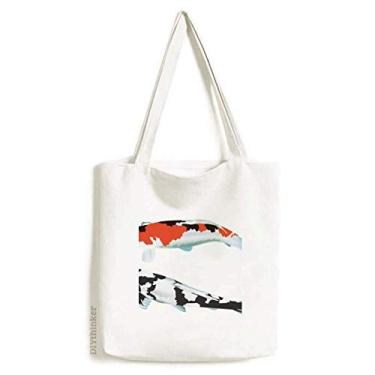 Imagem de Par tradicional para casal de peixe chinês, sacola de lona, bolsa de compras, bolsa casual
