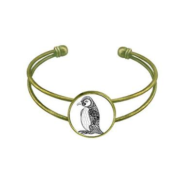 Imagem de Pinguim com tinta humana silenciosa para bebês, pulseira retrô, bracelete aberto
